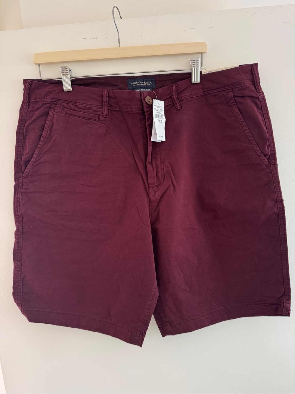 American Eagle Outfitters Men’s Maroon Flat Front Shorts